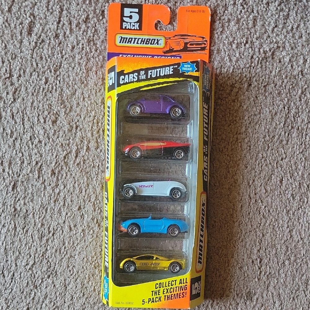 Matchbox Cars of the Future 5-Pack - Purple, Red, White, Blue, Gold